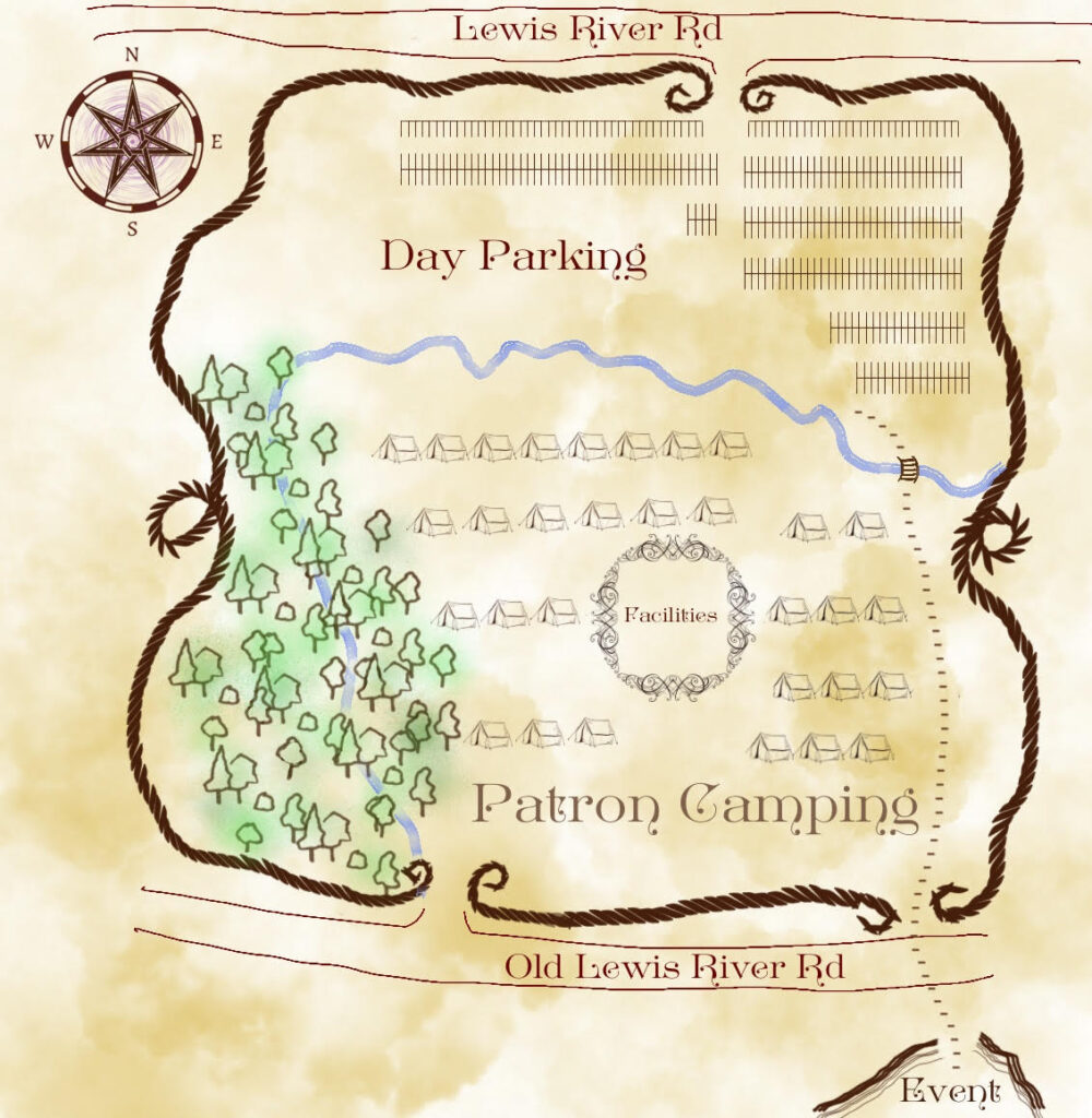 Map of The Realms Unknown Festival Parking and Camping